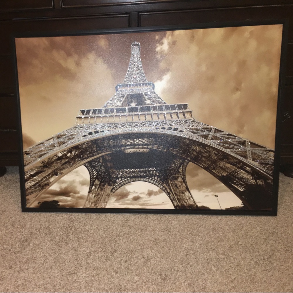 Eiffel Tower Canvas w/ Glitter detail