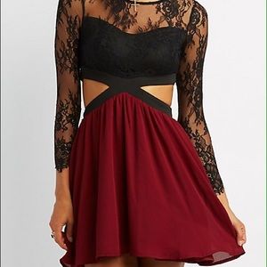 NEW Lace cut-out skater dress