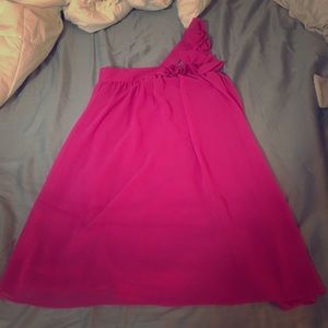 1 strap magenta dress