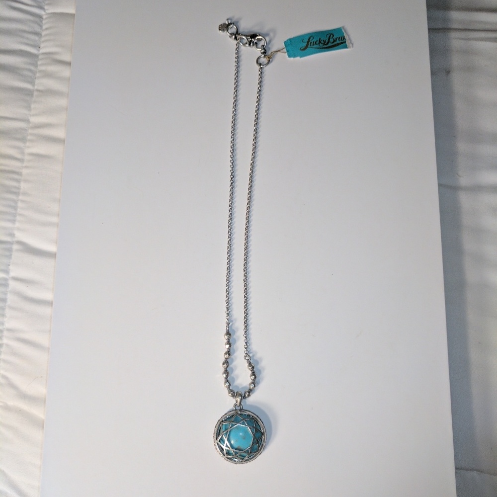 Lucky Brand Turquoise and Silver Pendant Necklace
