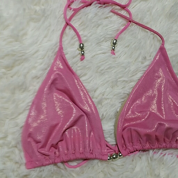 Victoria's Secret Other - Victoria's Secret shiny metallic pink bikini top