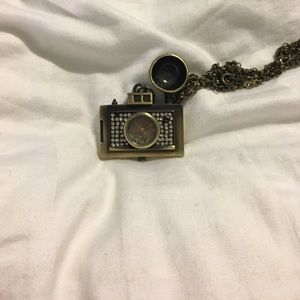Charming Charlie's Camera/Clock Necklace