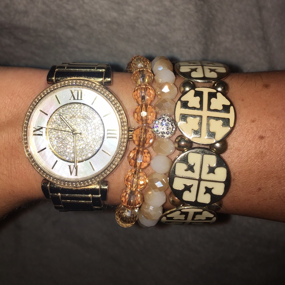 Gold and White Bracelet