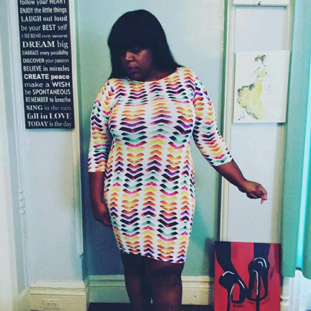 Plus bodycon dress sexy multicolor brand new 1xl