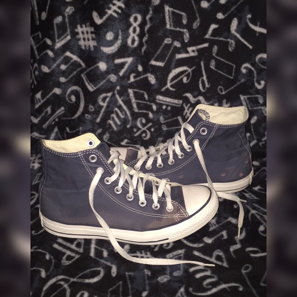 Navy high top converse