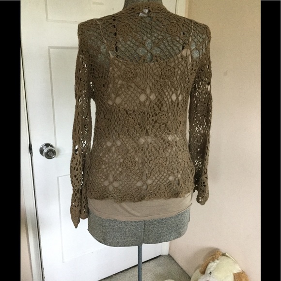 "I.E. Relaxed" Crocheted L/S Lightweight Sweater - Picture 3 of 4
