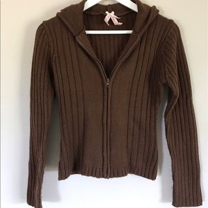 Hooded sweater jacket