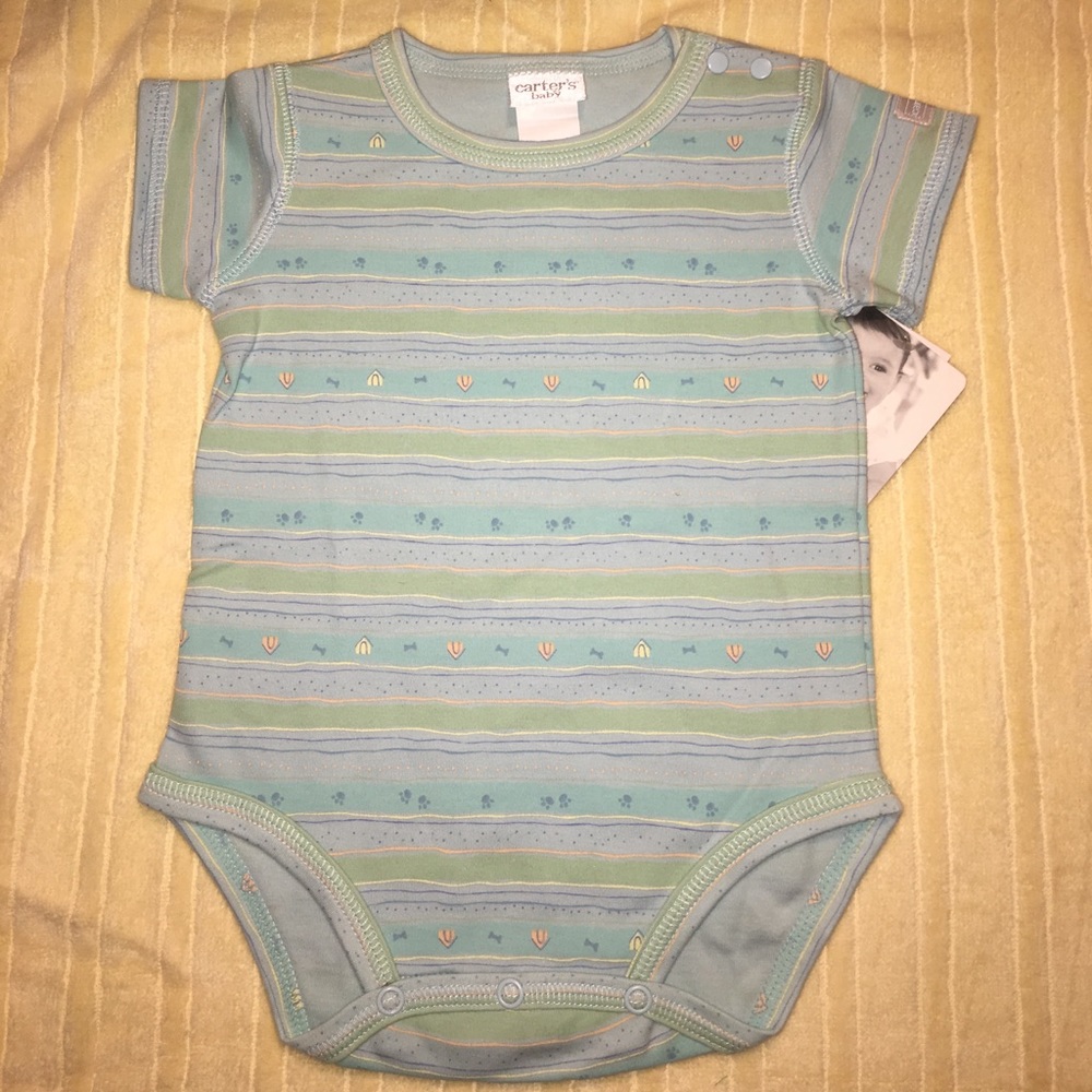 NWT - Carter's Blue/Green "puppy" theme Onesie