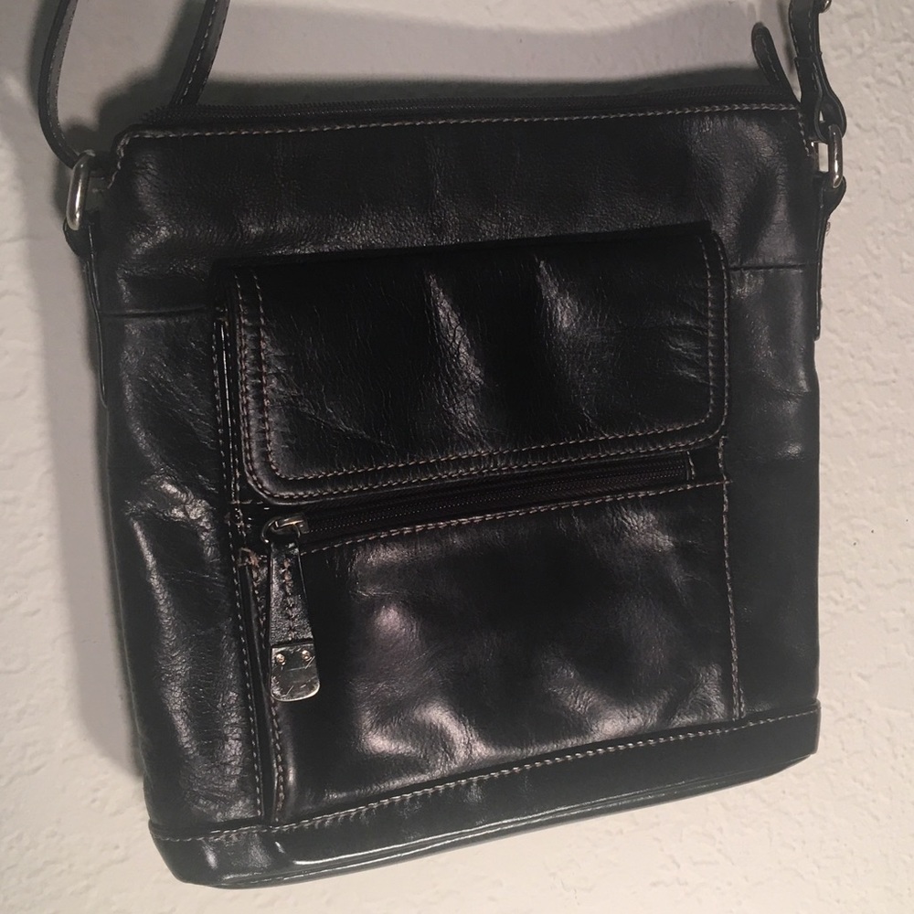GIANI BERNINI Black Leather Tote Shoulder Bag