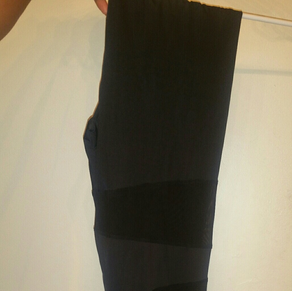Brand new black sheer panel leggings sexy sheer