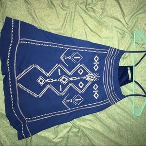 Blue and white tank top