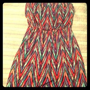 Colorful strapless sundress