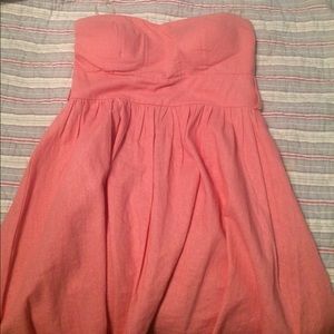 Strapless pink sundress with large belt loops