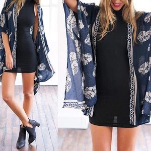 Blue Cover Up Wrap Cardigan