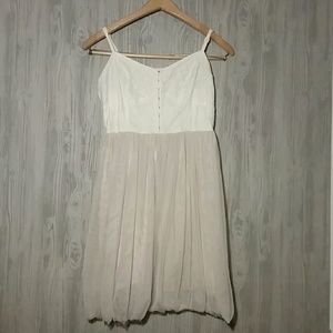 American Eagle white lace and cream tulle dress