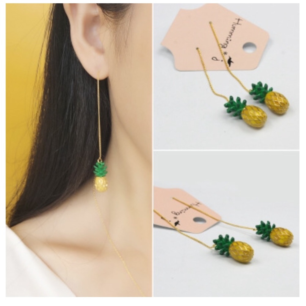 New! Cute summer pineapple drop earring!