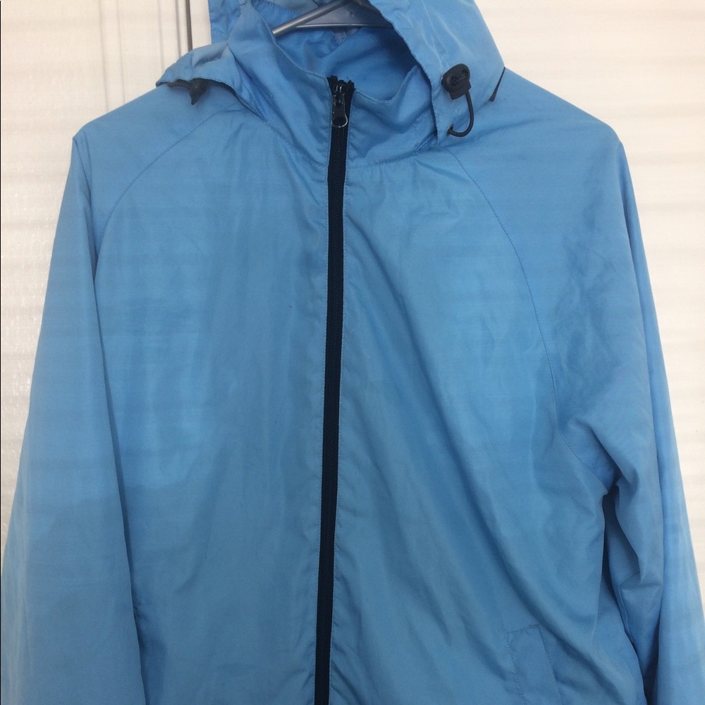 Baby blue windbreaker