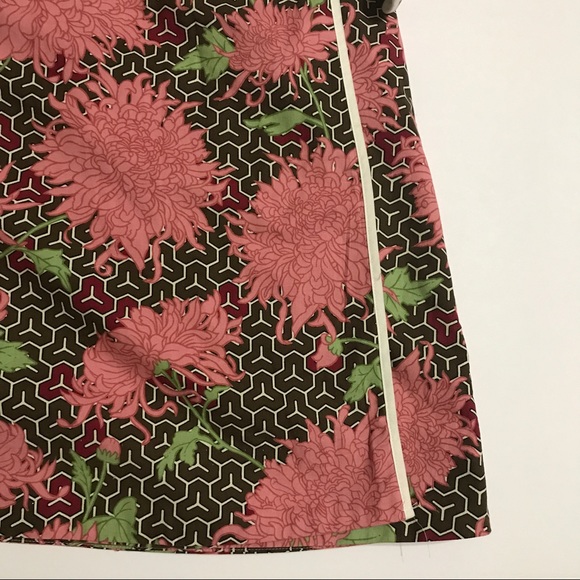 Pink, Brown & Green A-Line Wrap skirt [SK-33] - Picture 4 of 5