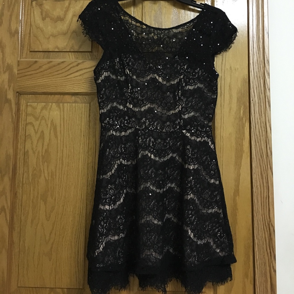 Sequined black dress