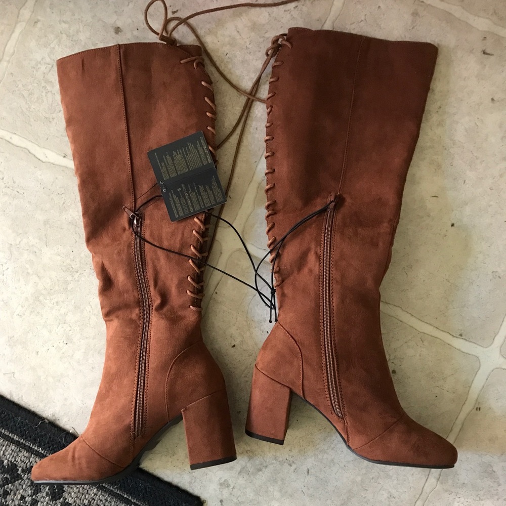 PRICE DROP ⬇️ NEW LACE UP SUEDE KNEE HIGH BOOTS