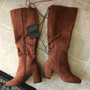 PRICE DROP ⬇️ NEW LACE UP SUEDE KNEE HIGH BOOTS