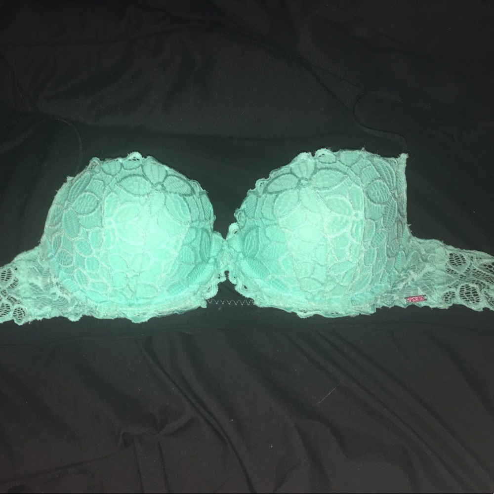 Victoria secret pink bra. Blue and black