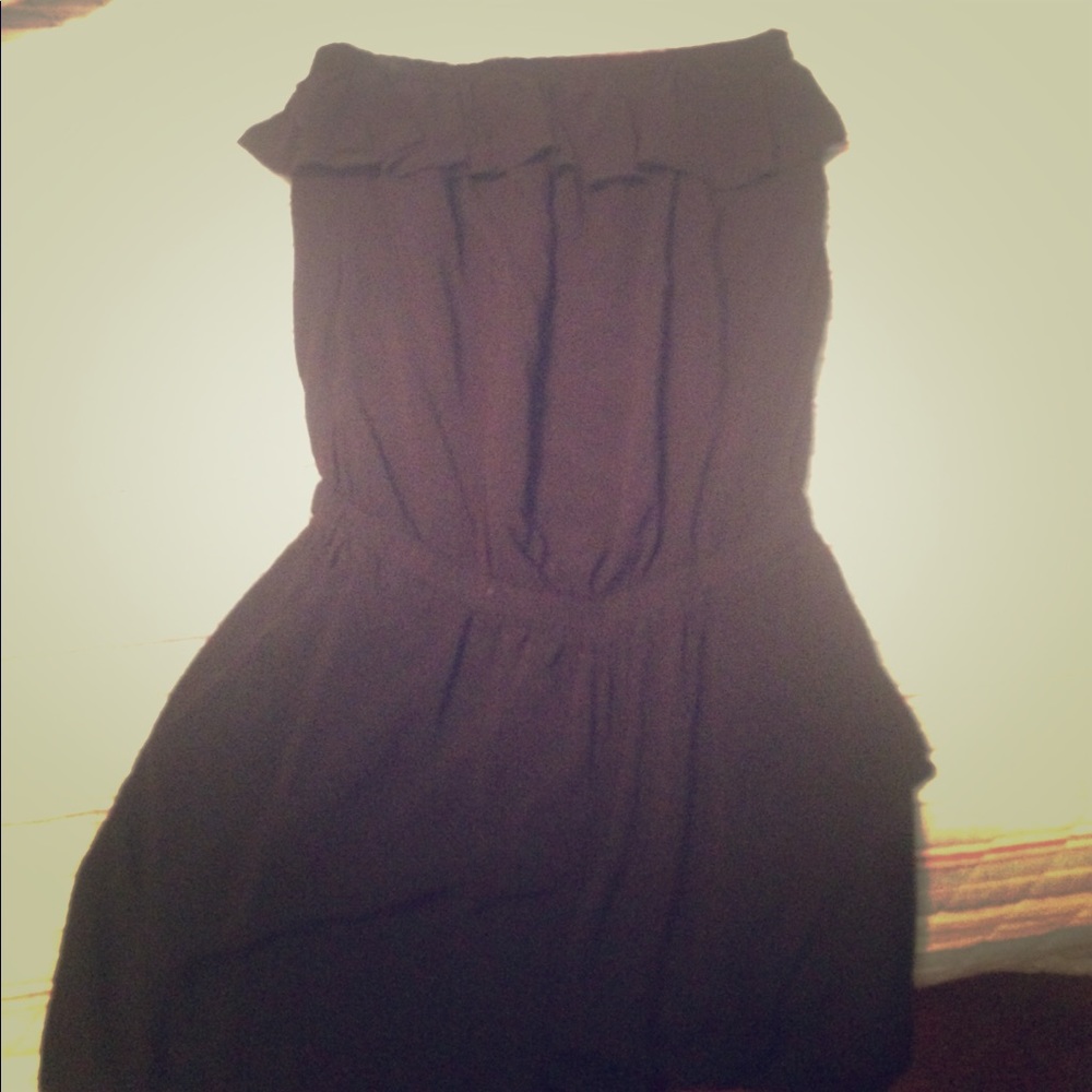 Black strapless romper