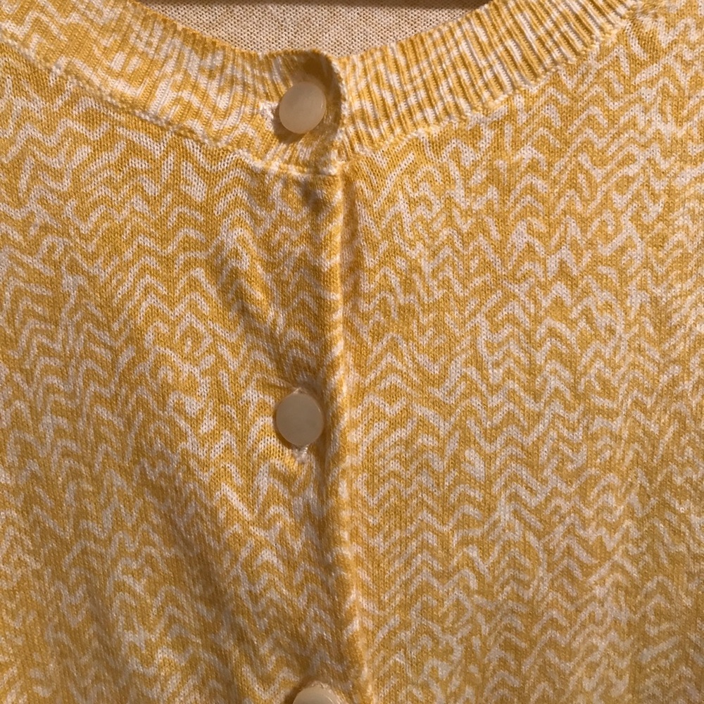 Banana republic yellow white cardigan medium
