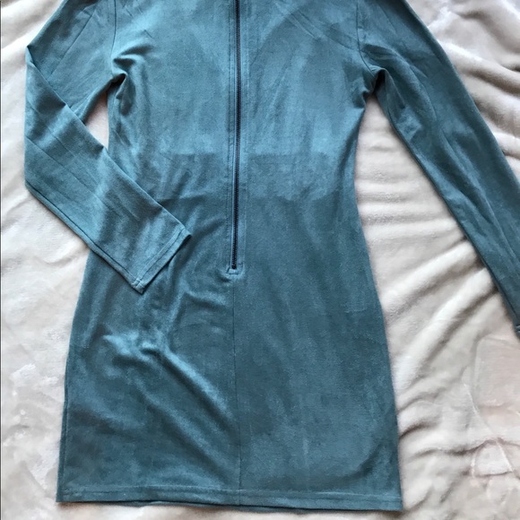 Blue suede body con dress - Picture 5 of 6