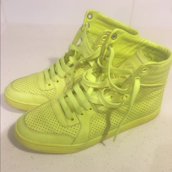 Gucci Shoes Lime Green Hightop Womens Gucci Shoes Poshmark