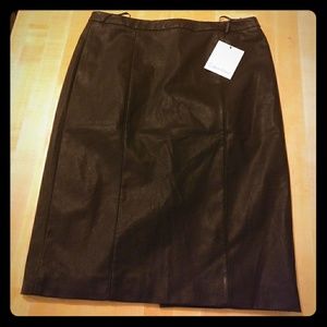 Calvin klein black leather like skirt. Size 6