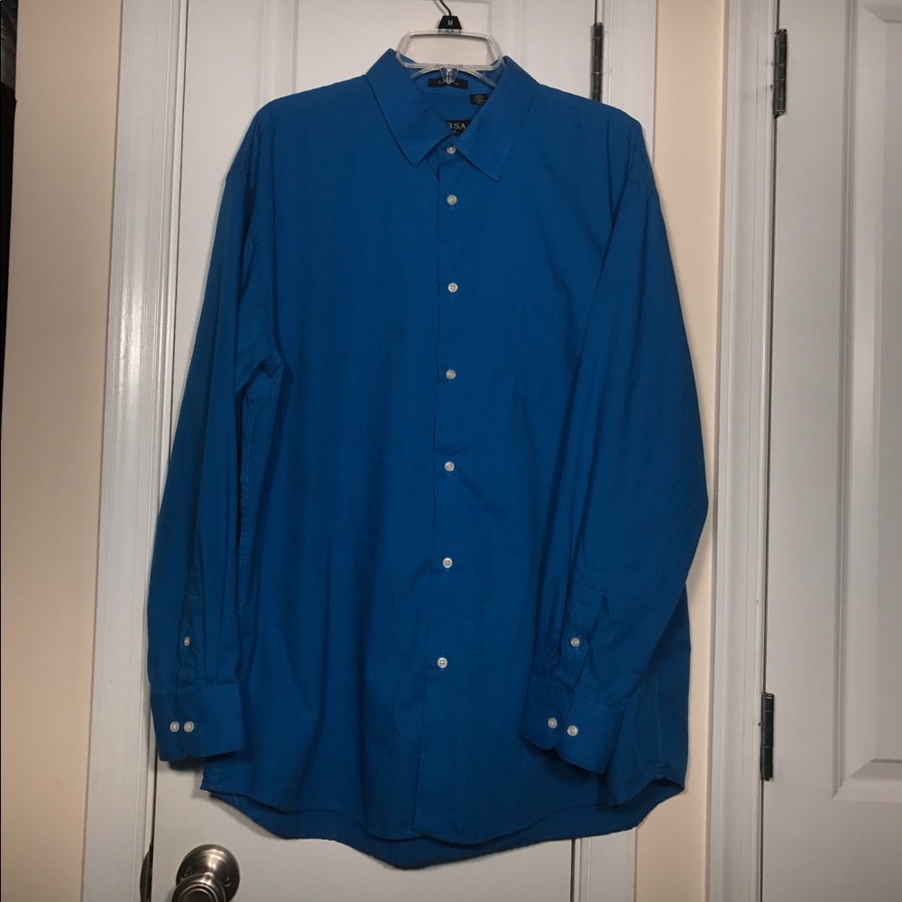 🌼 VERSA Men's Royal blue XL Dress Shirt