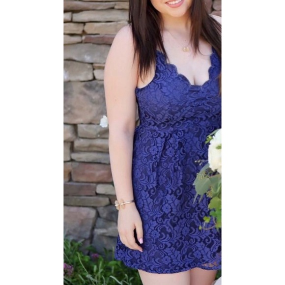 Navy blue lace dress - Picture 4 of 4