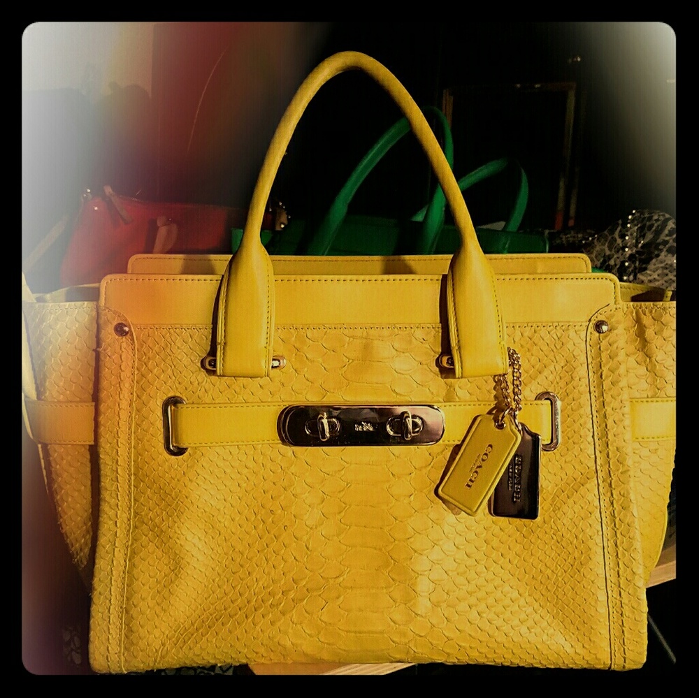 Coach Swagger Python Handbag - image 1