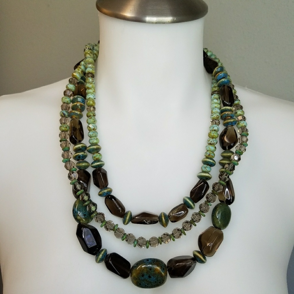 Handmade Glass & Stone Necklace