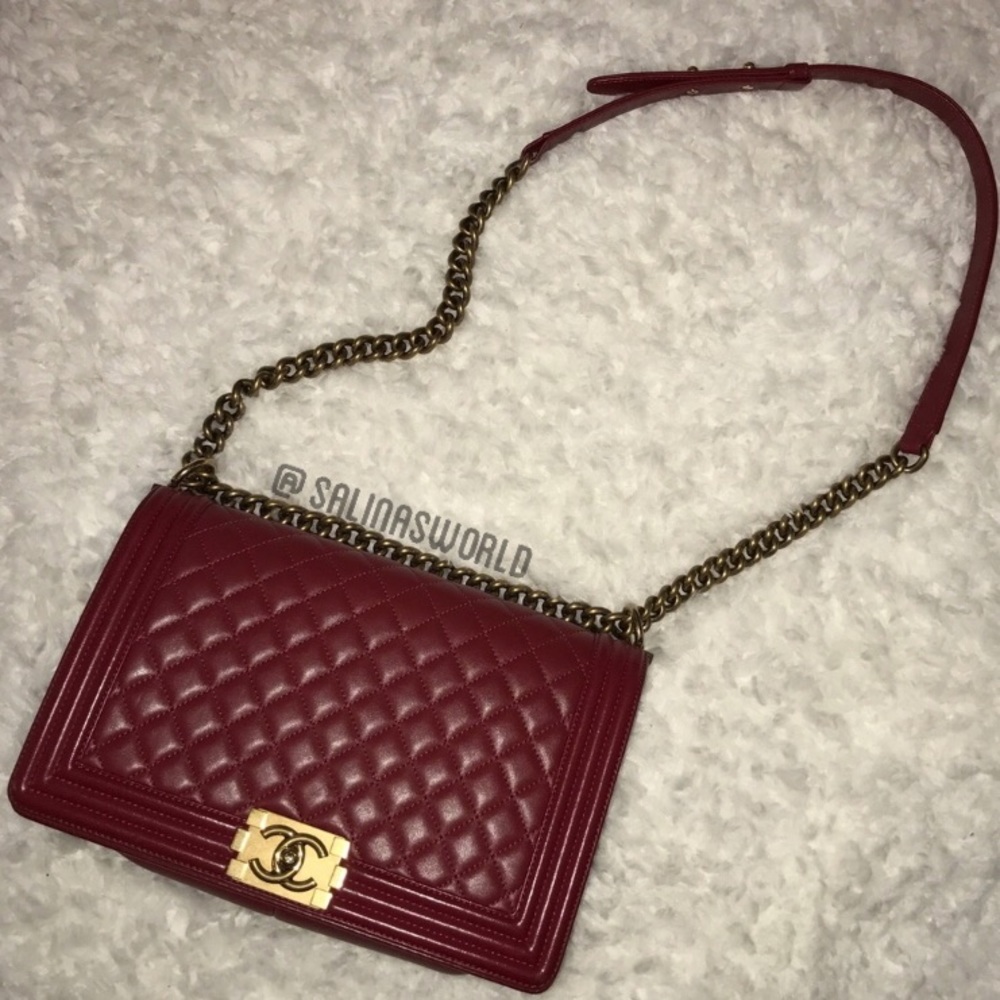 CHANEL Quilted Lambskin Medium Boy Bag