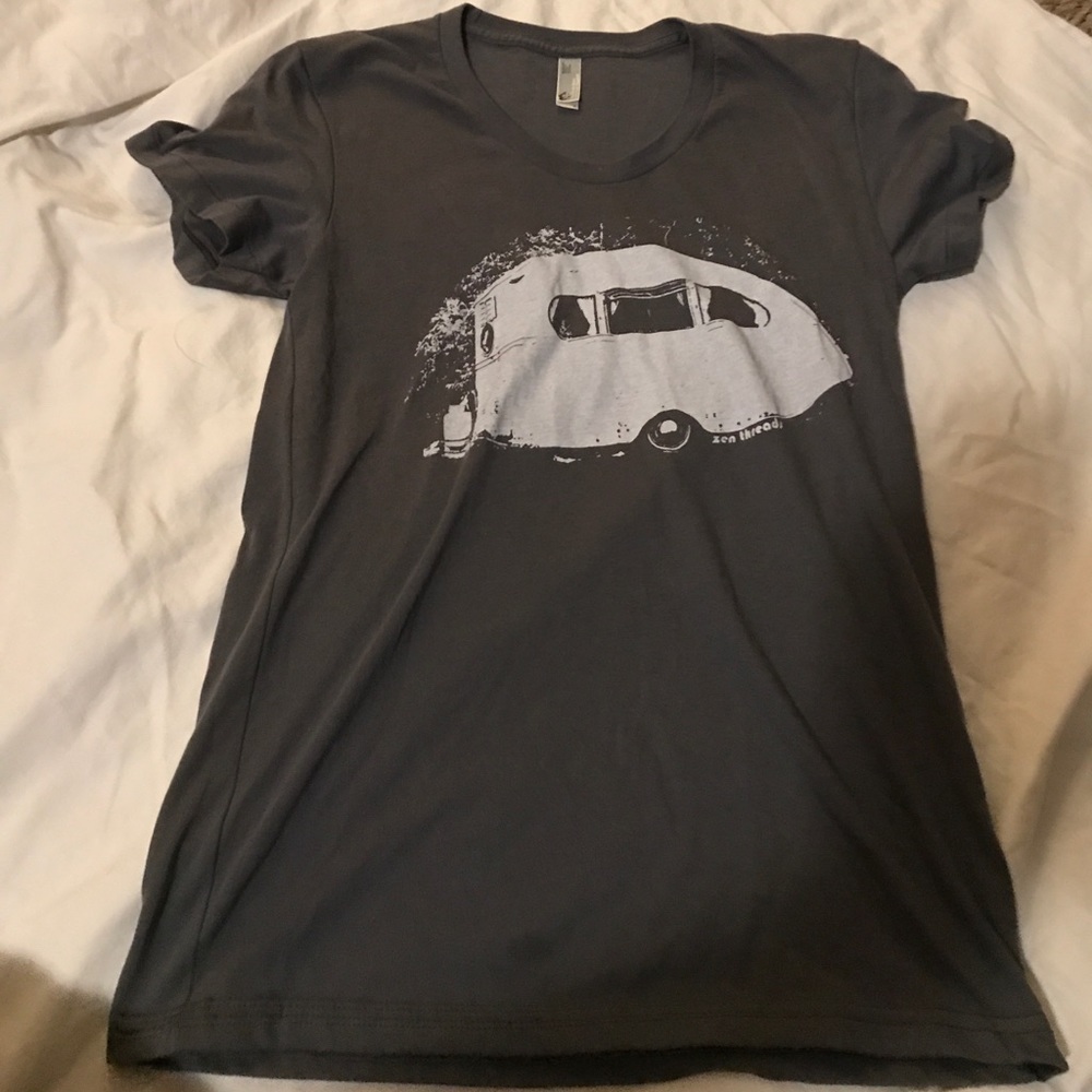 Gray camper trailer T-shirt large American apparel