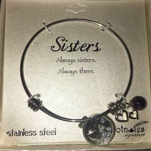 Stainless Steal Sisters Charm Bracelet
