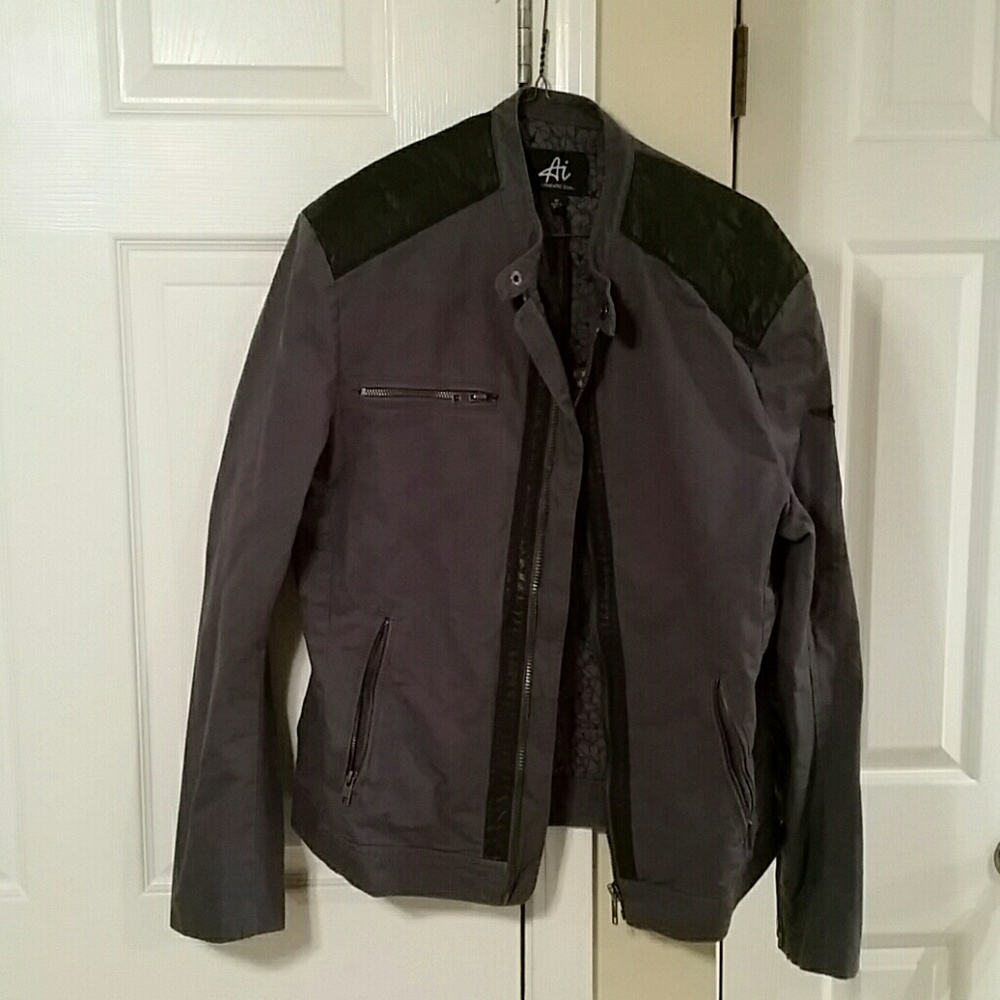 Authentic Icon Men's Grey #1 Biker Jacket Size M