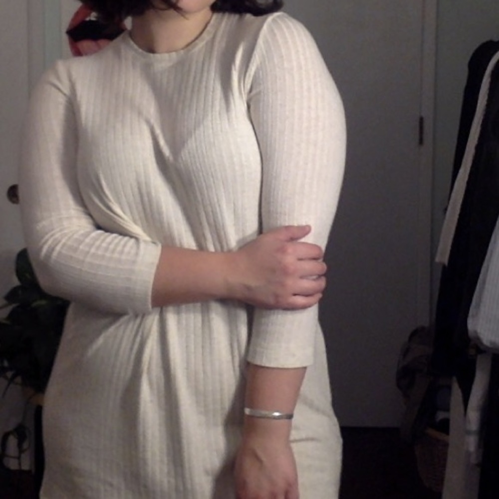RIBBED OATMEAL COLORED REFORMATION DRESS