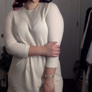 RIBBED OATMEAL COLORED REFORMATION DRESS