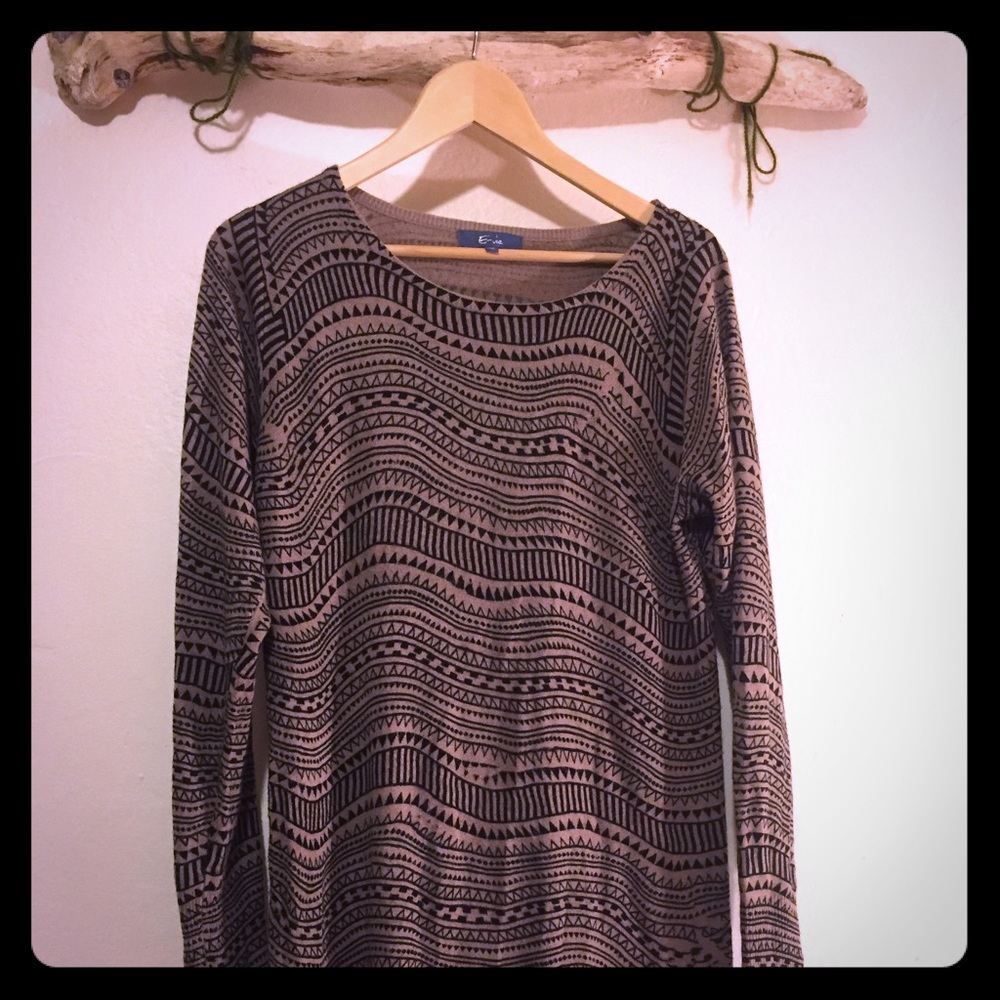 Tribal printed sweater dress