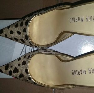 Leopard pointy heel shoes