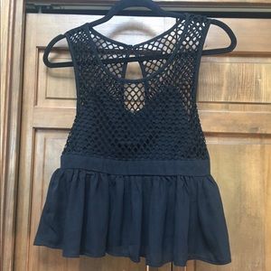 Black fishnet Tank