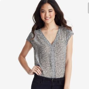 LOFT leopard print short sleeve blouse