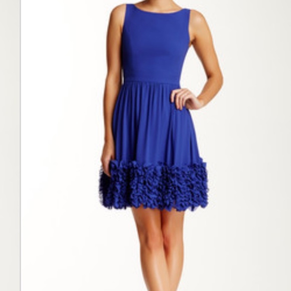 Minuet Blue Fit & Flare Dress w Ruffle Hem - DR-28 - Picture 2 of 8