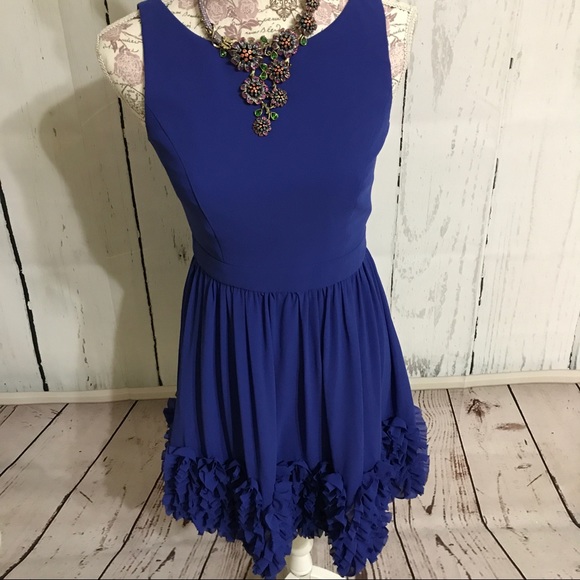 Minuet Blue Fit & Flare Dress w Ruffle Hem - DR-28 - Picture 4 of 8