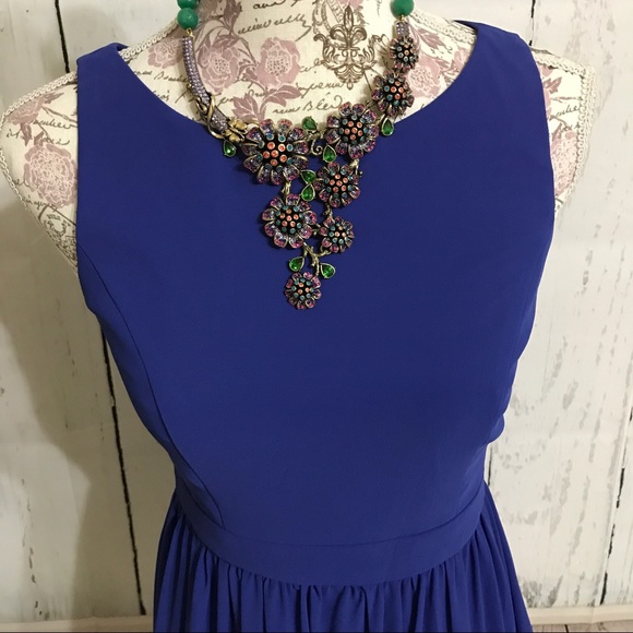 Minuet Blue Fit & Flare Dress w Ruffle Hem - DR-28 - Picture 5 of 8