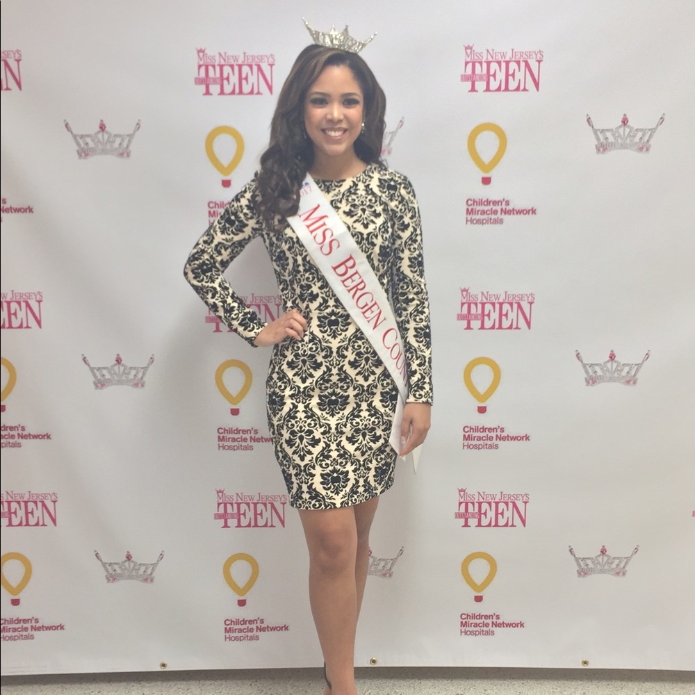 Black white cocktail dress