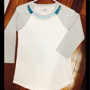 J. Crew Jewel Embellished Baseball Tee